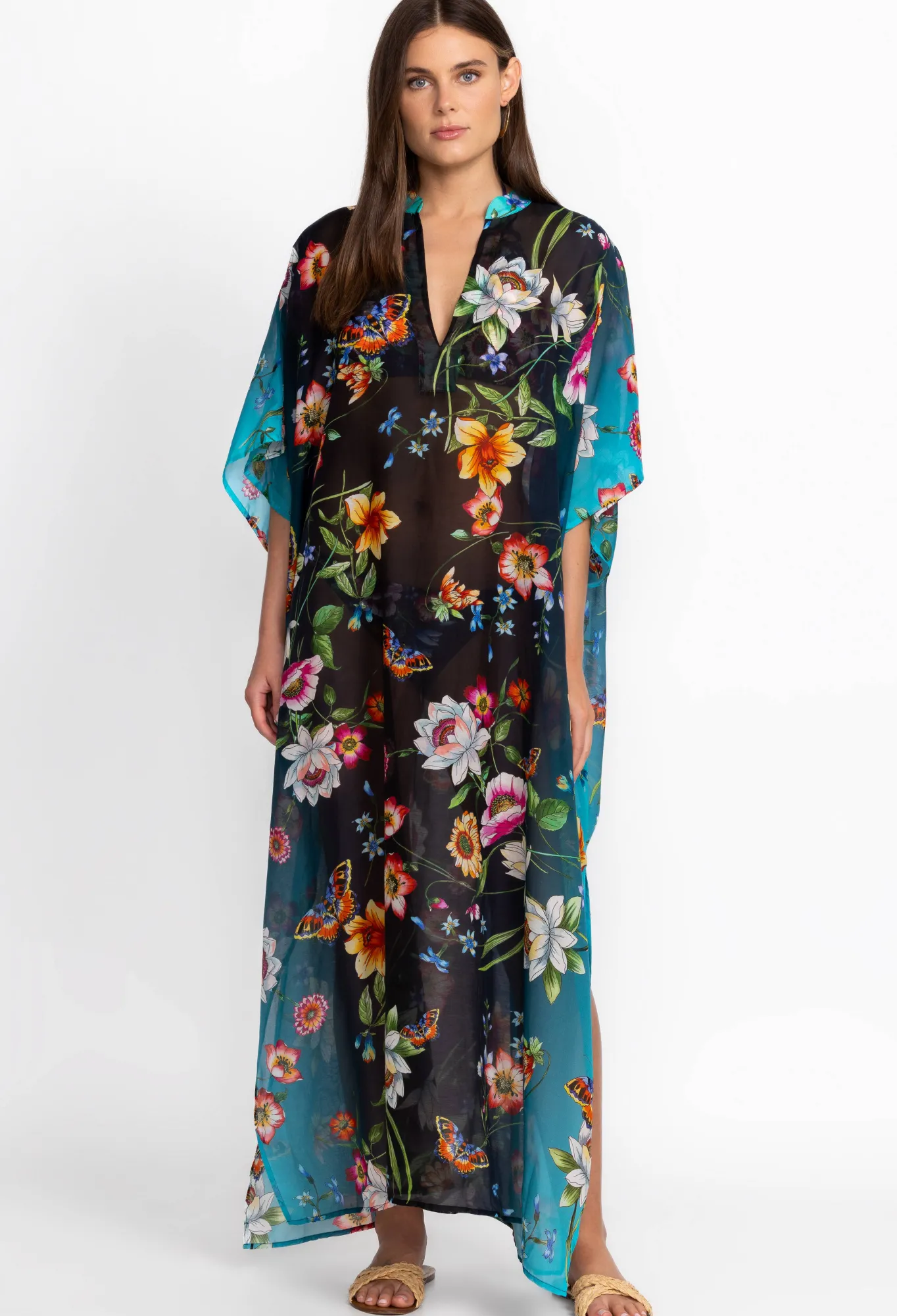 Fashion Black Kaftan Women Swim & Resort