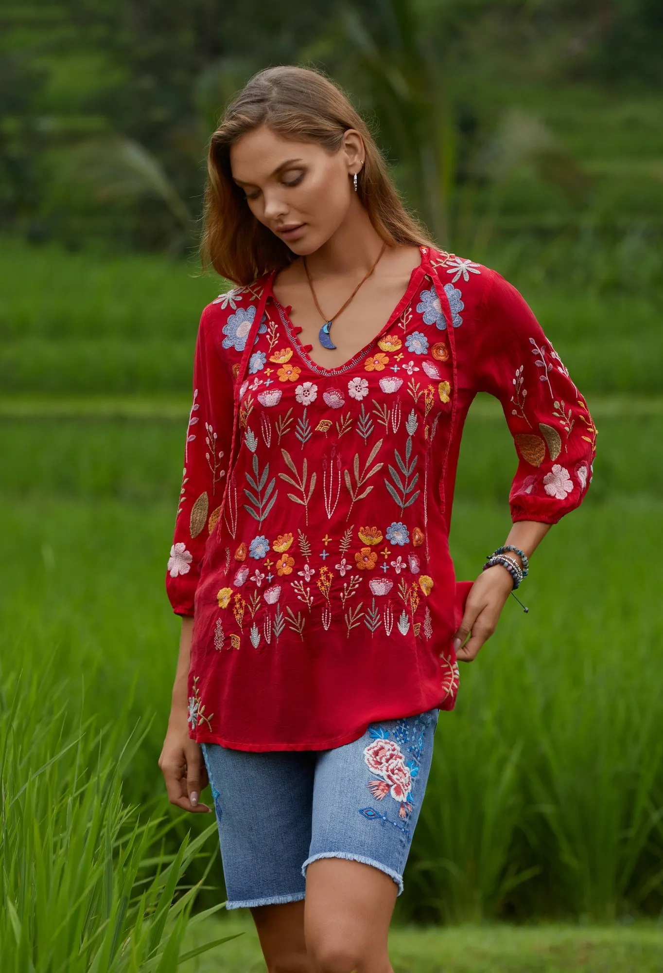 Shop Double Moon Necklace Women Jewelry