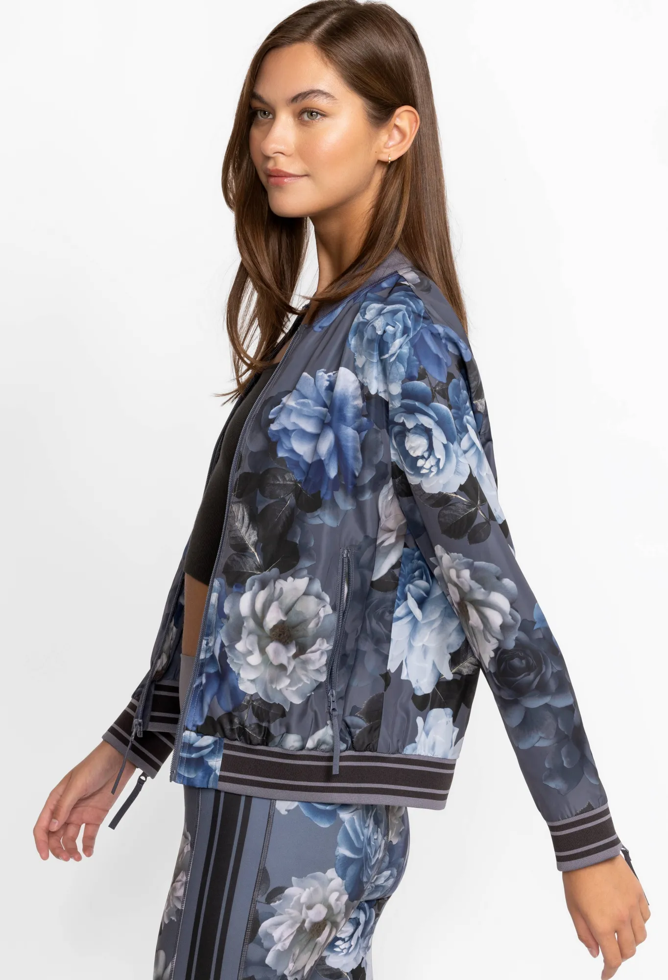 Store Drop Shoulder Bomber Jacket Women Active