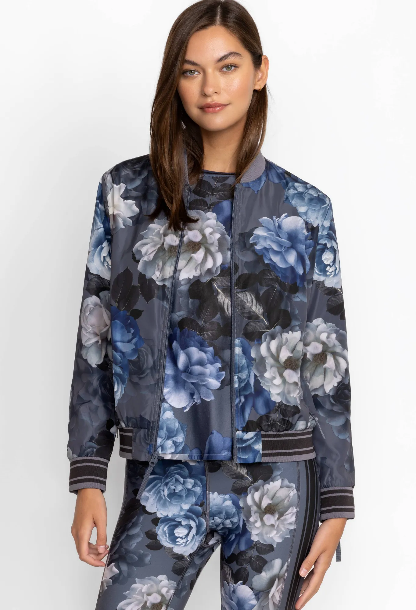 Store Drop Shoulder Bomber Jacket Women Active