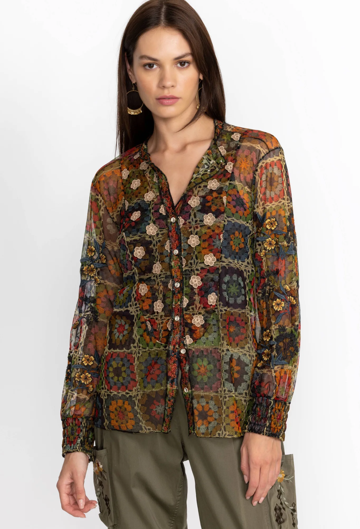 Store Flavie Mesh Blouse Women Tops