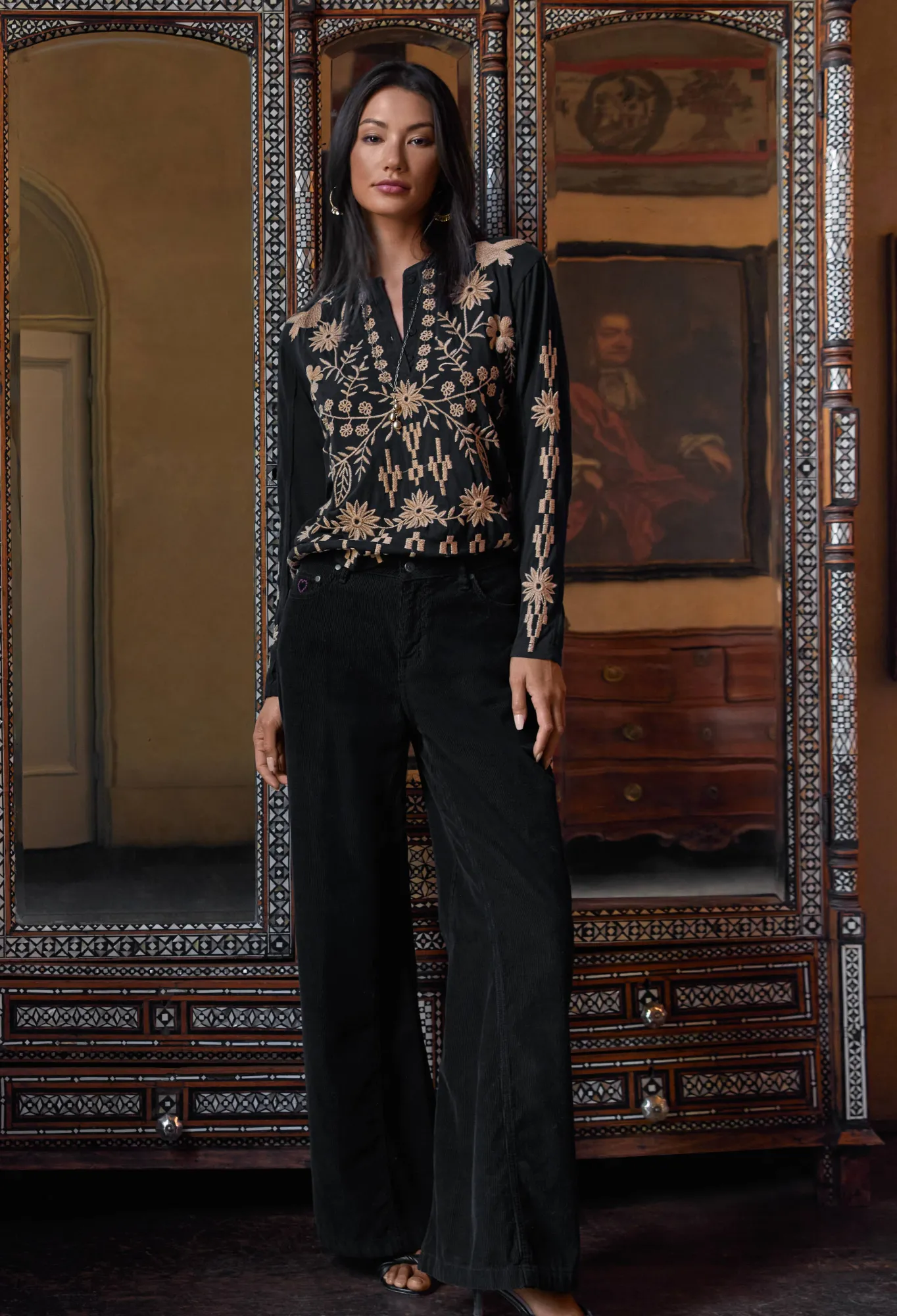 Flash Sale Georgina Raw Seam Henley Women Tops