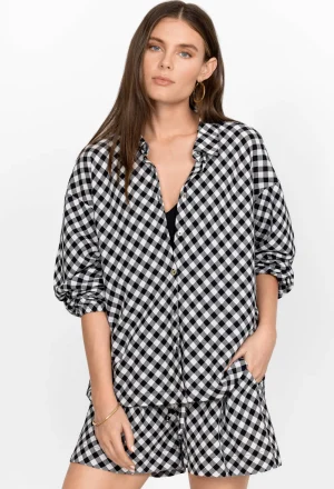 Online High Low Button Shirt Women Tops