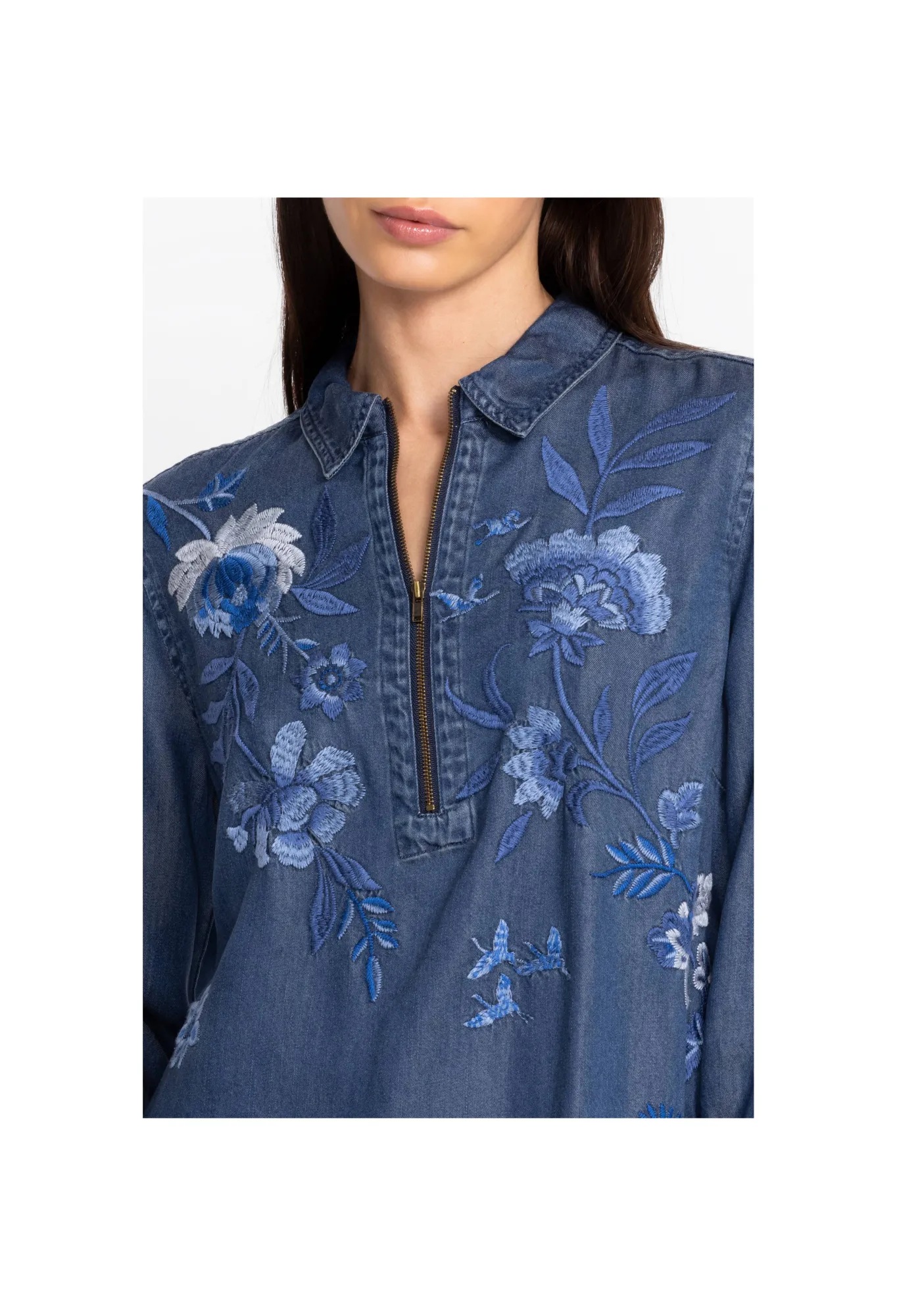 Hot Jazmine Zipup Shirt Tunic Women Tops