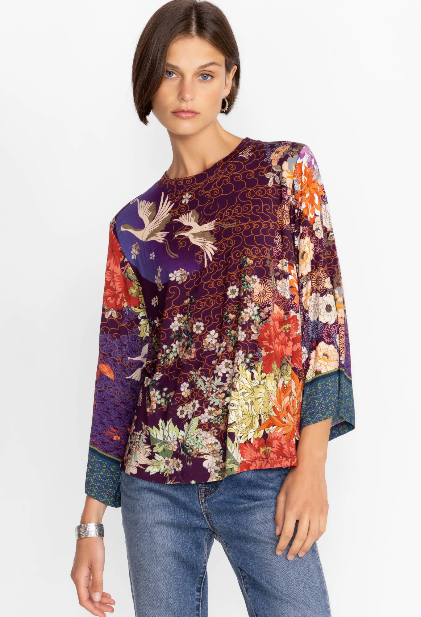 Online Kimono Sleeve Tee Women Tops