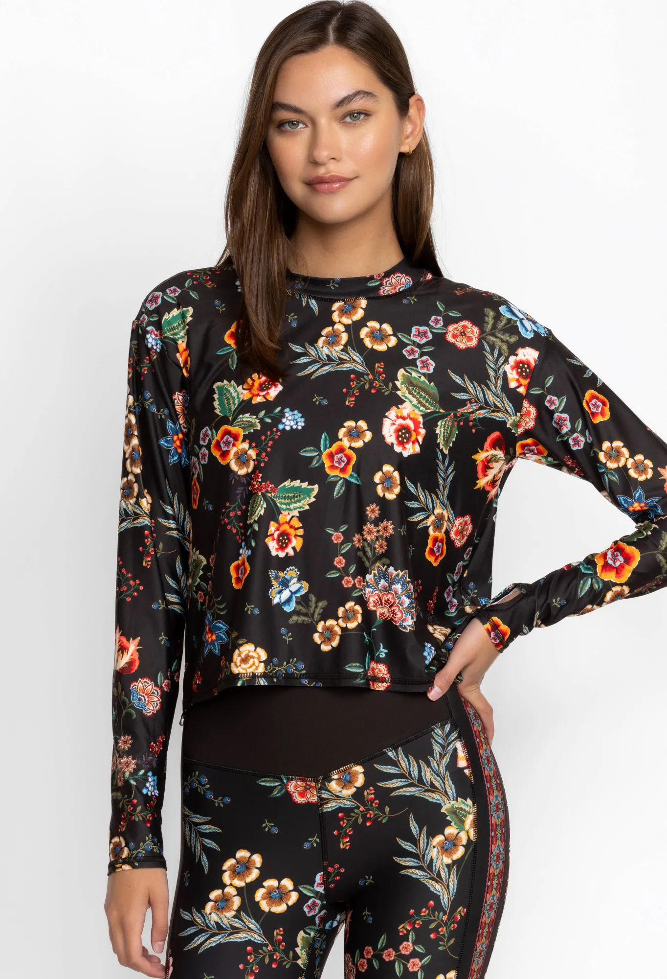 Shop Mock Neck Step Hem Tee Women Active