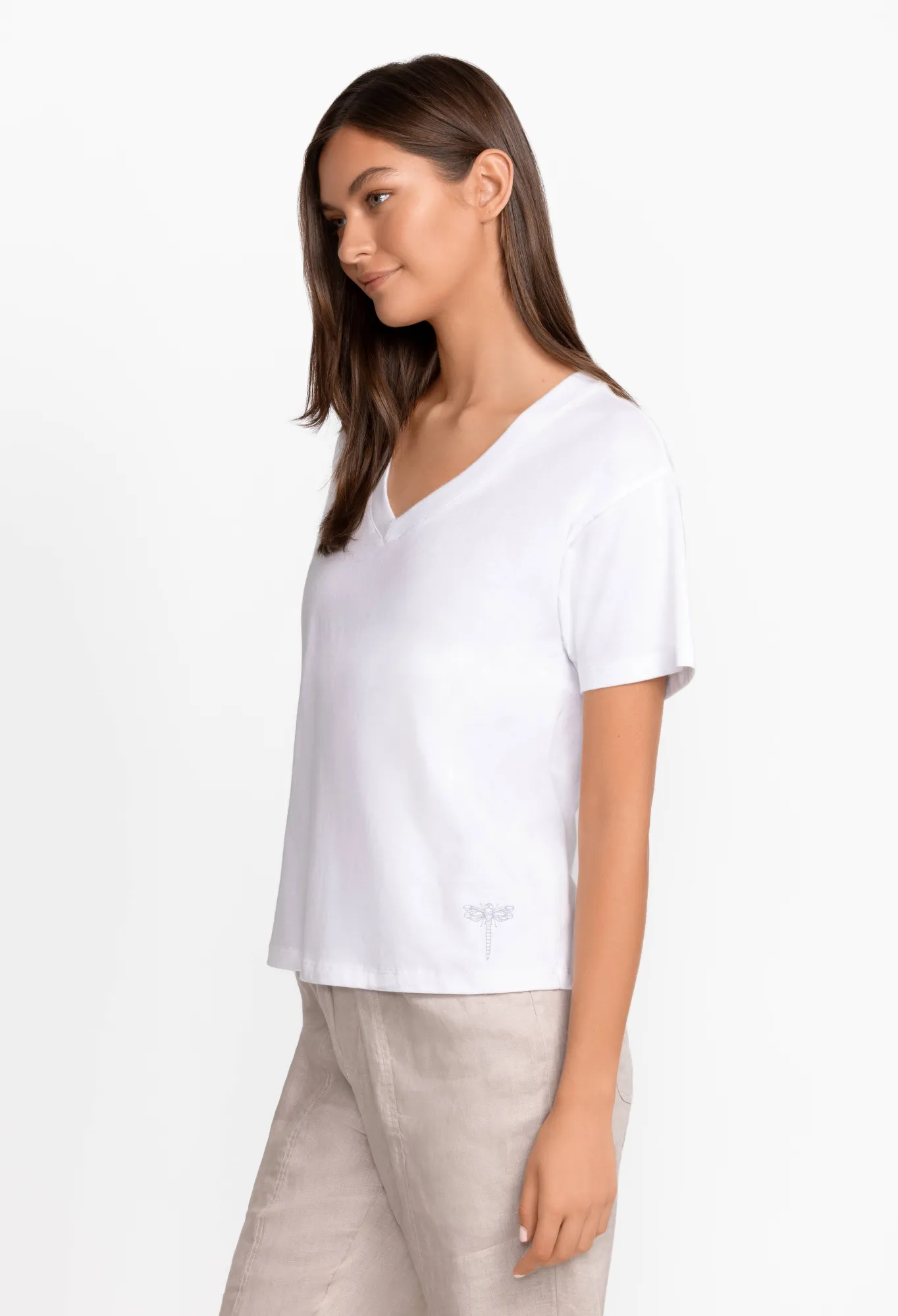 Discount Organic Cotton Drop Shoulder Tee Women Tops