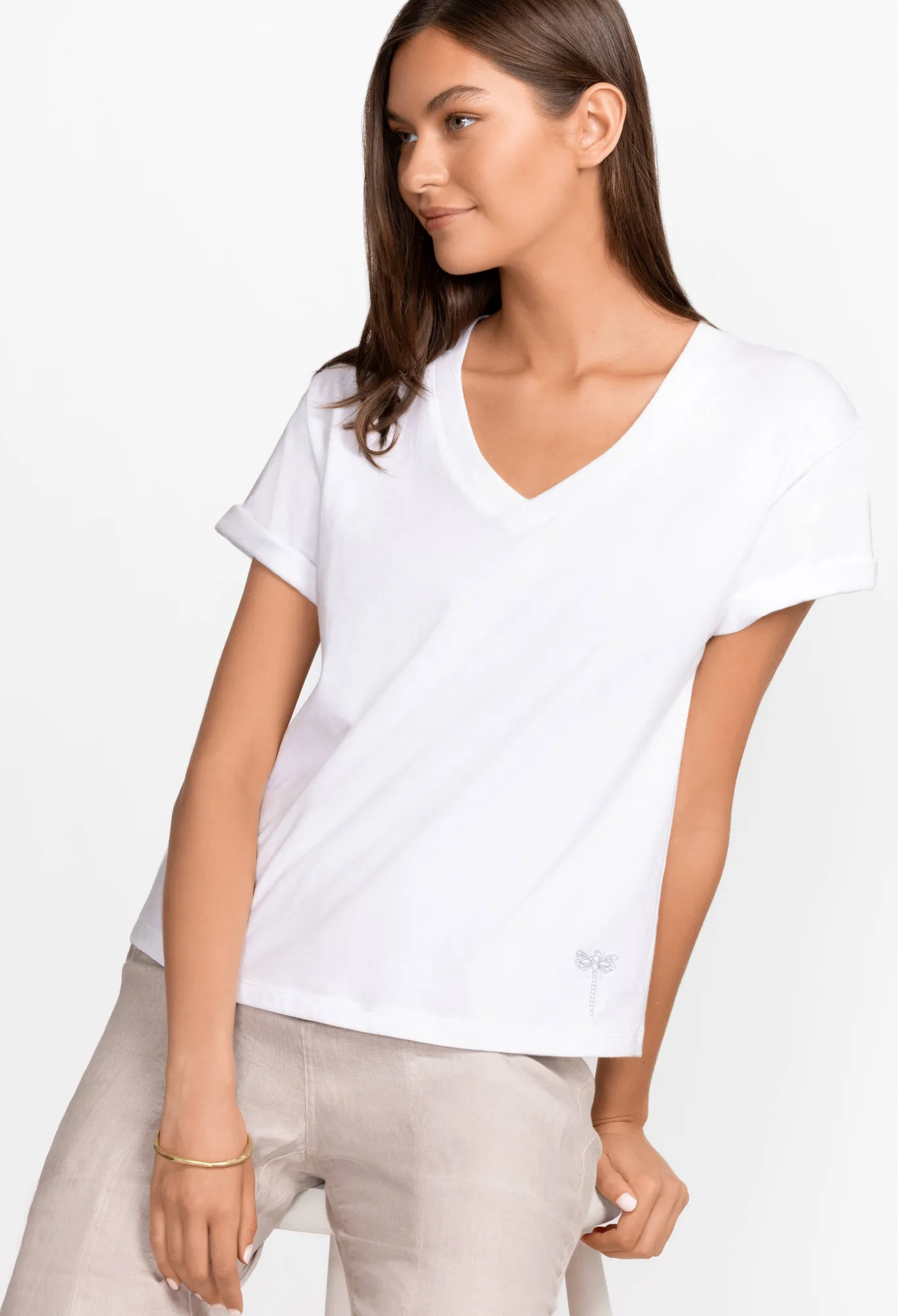Discount Organic Cotton Drop Shoulder Tee Women Tops
