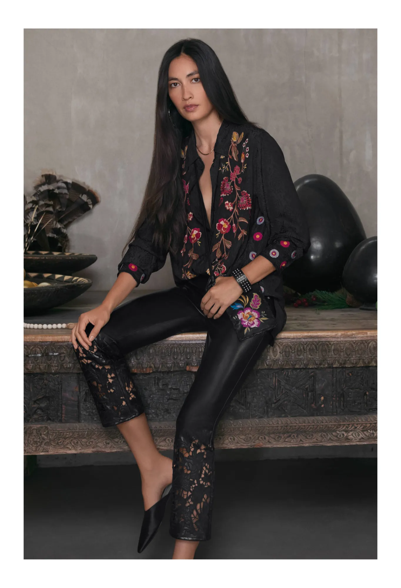 Clearance Portia Vegan Leather Pant Women Bottoms