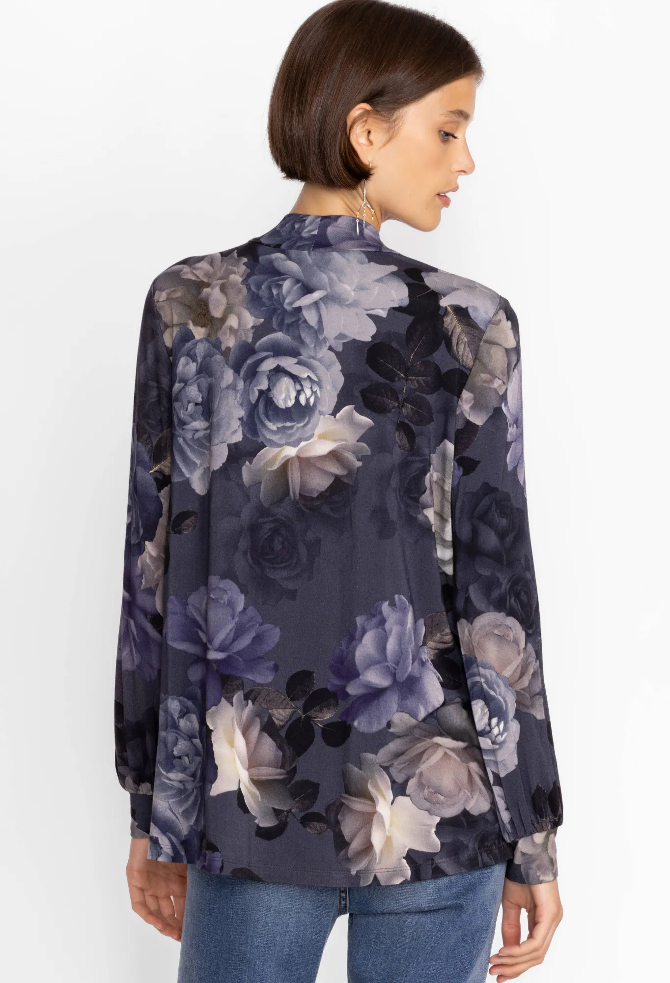 Store Puff Sleeve Mock Neck Women Tops