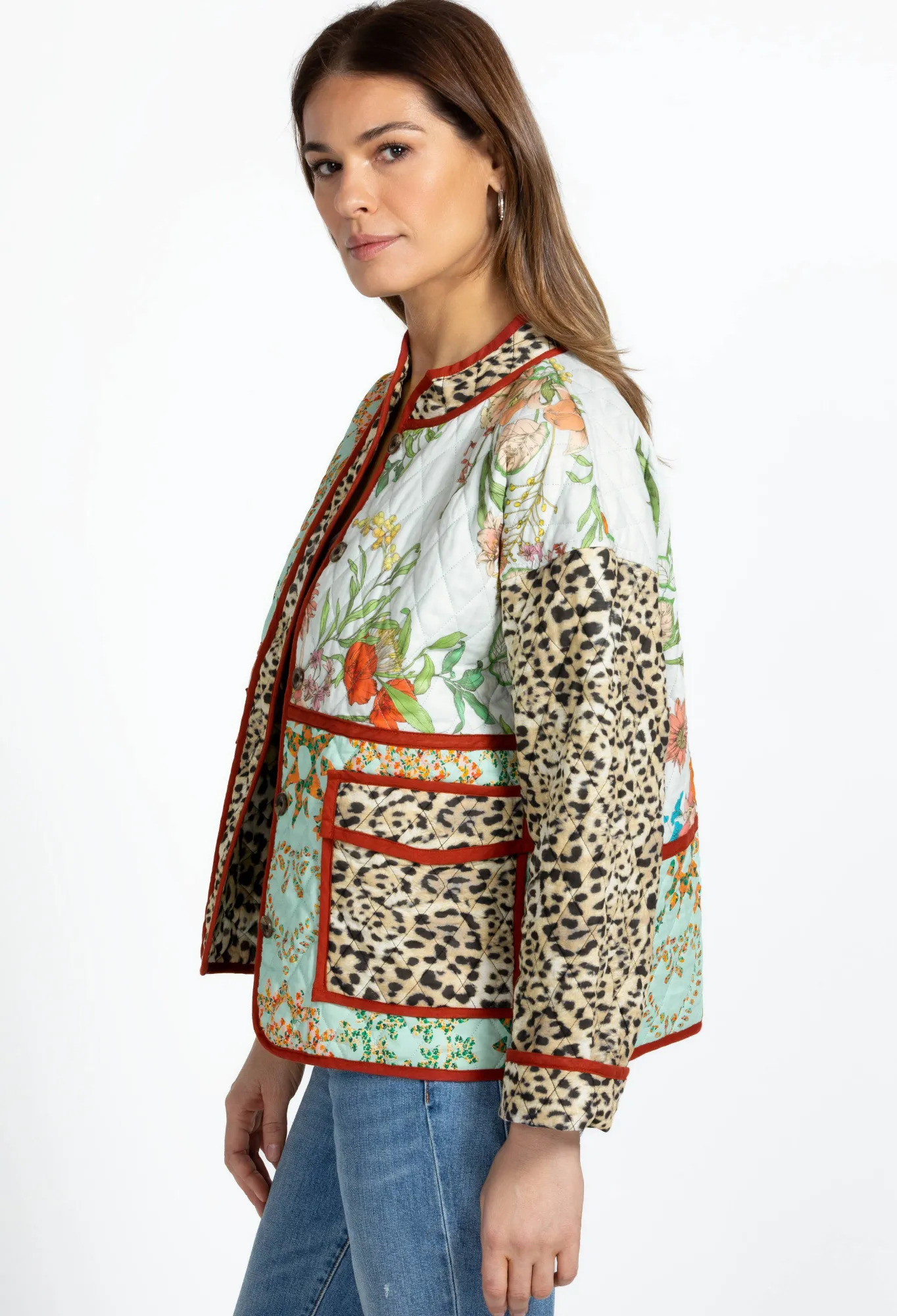 Cheap Quilted Patch Pocket Jacket Women Outerwear