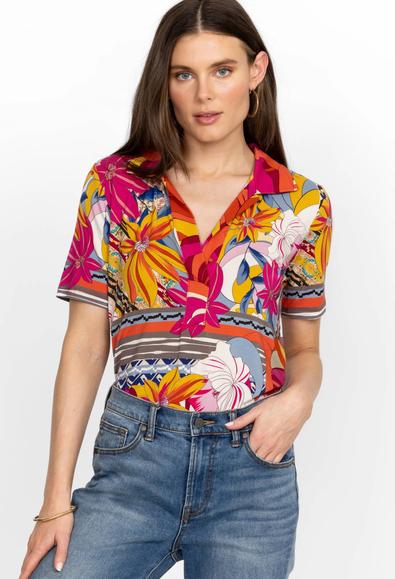 New Short Sleeve Swing Polo Women Tops