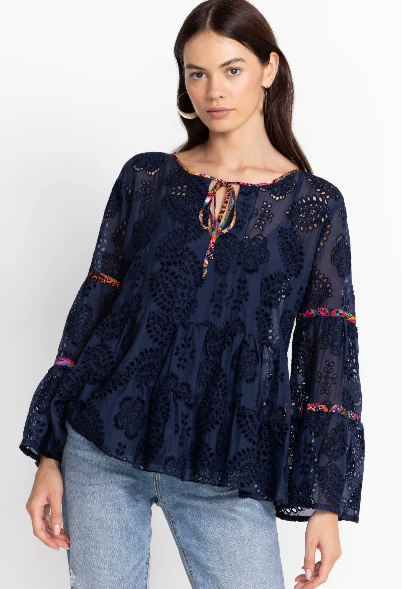 New Tamera Eyelet Blouse Women Tops