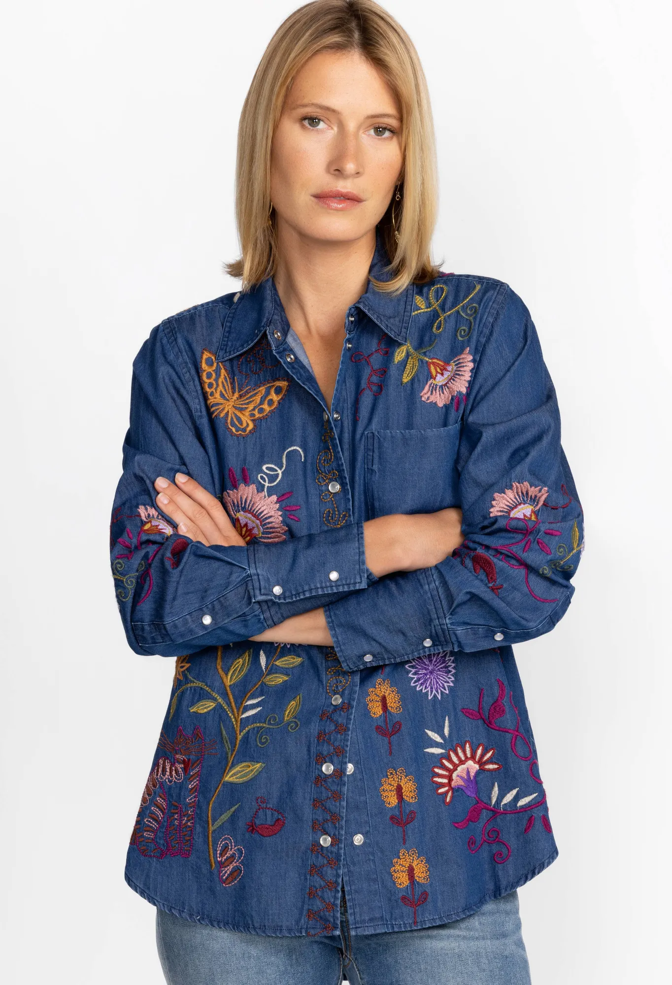 Cheap Toni Relaxed Denim Pocket Shirt Women Tops