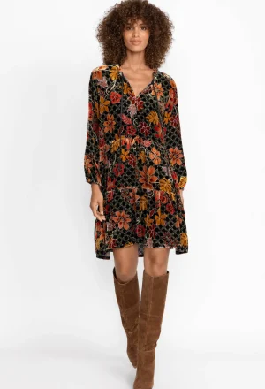 Flash Sale Velvet Field Tiered Dress Women Dresses