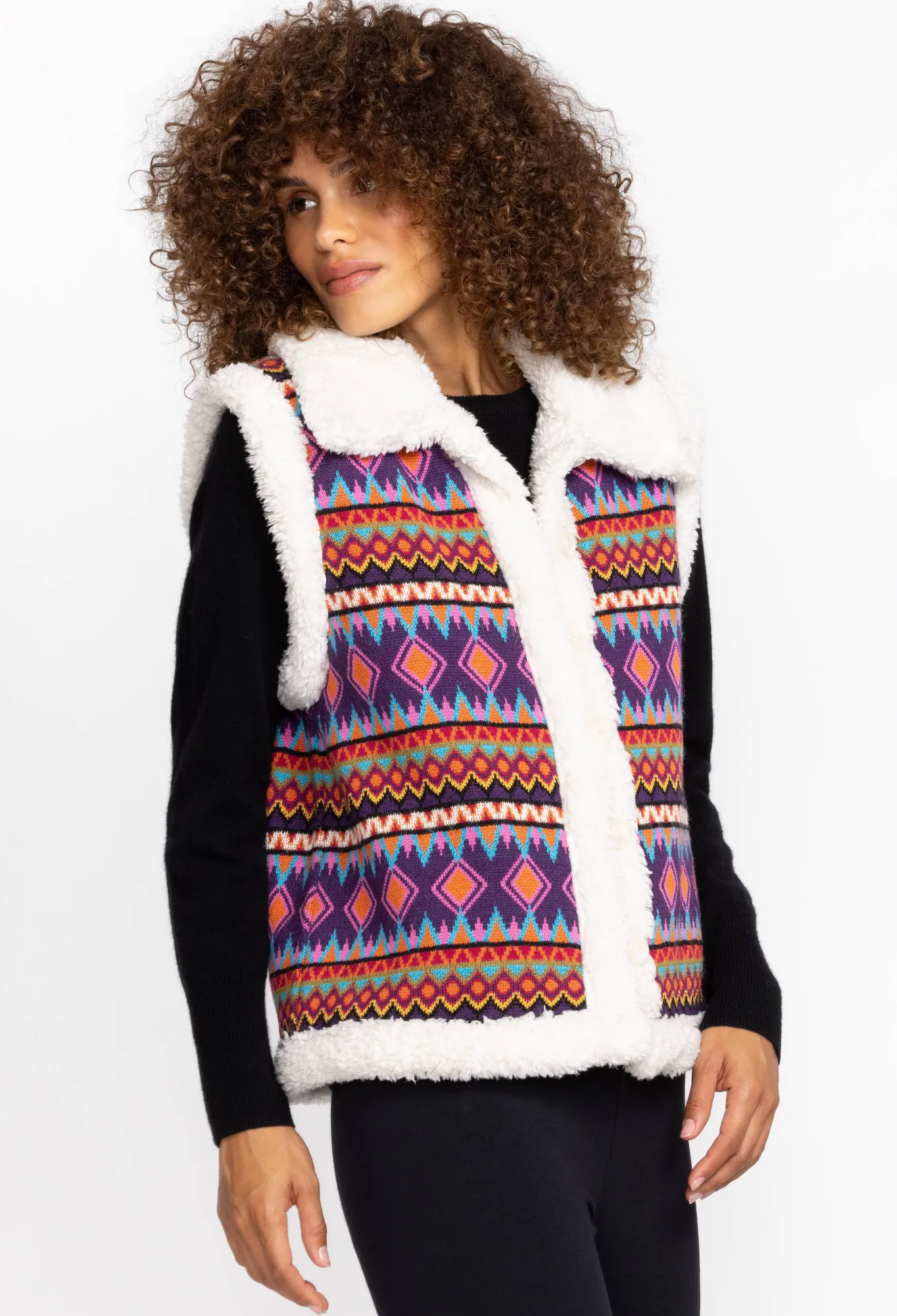 Shop Yuya Sherpa Reversible Vest Women Outerwear