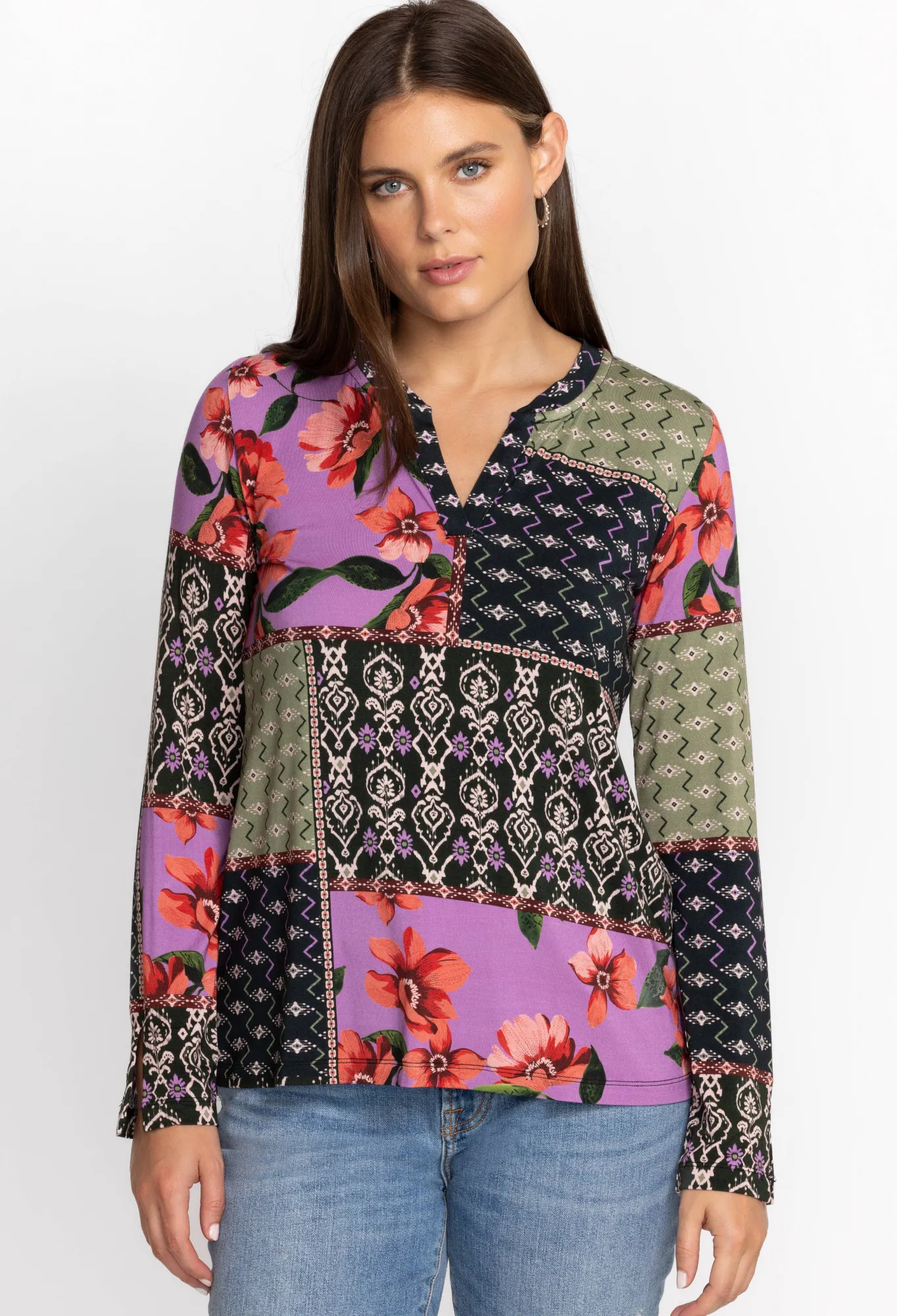 Hot Zanda Split Neck Top Women Tops