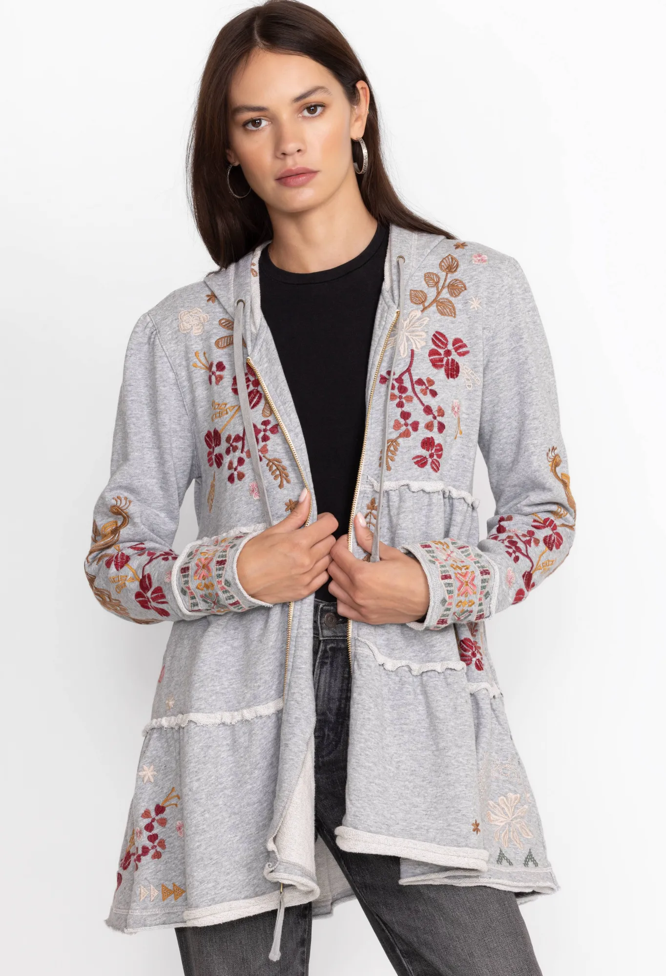 Hot Zuzu Tiered Hoodie Women Outerwear